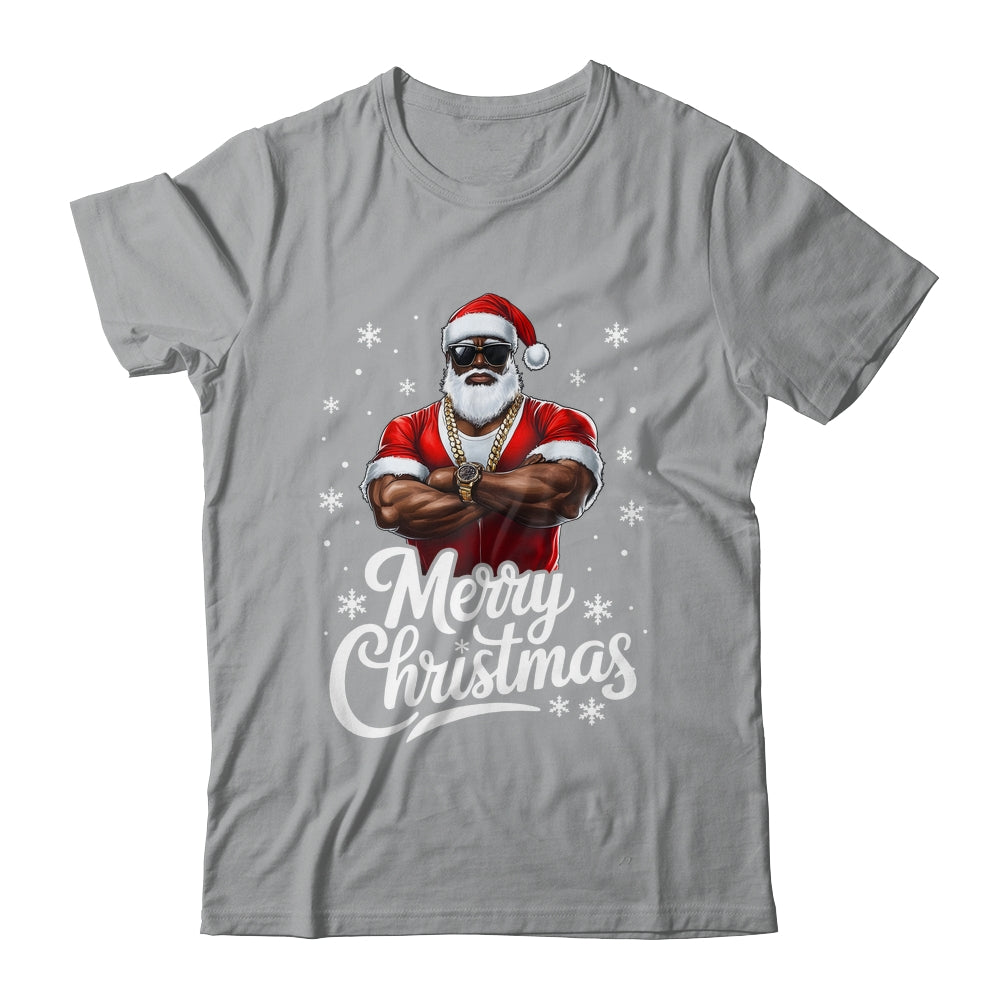 African American Santa Christmas Cool Afro Black Men Shirt & Sweatshirt | siriusteestore