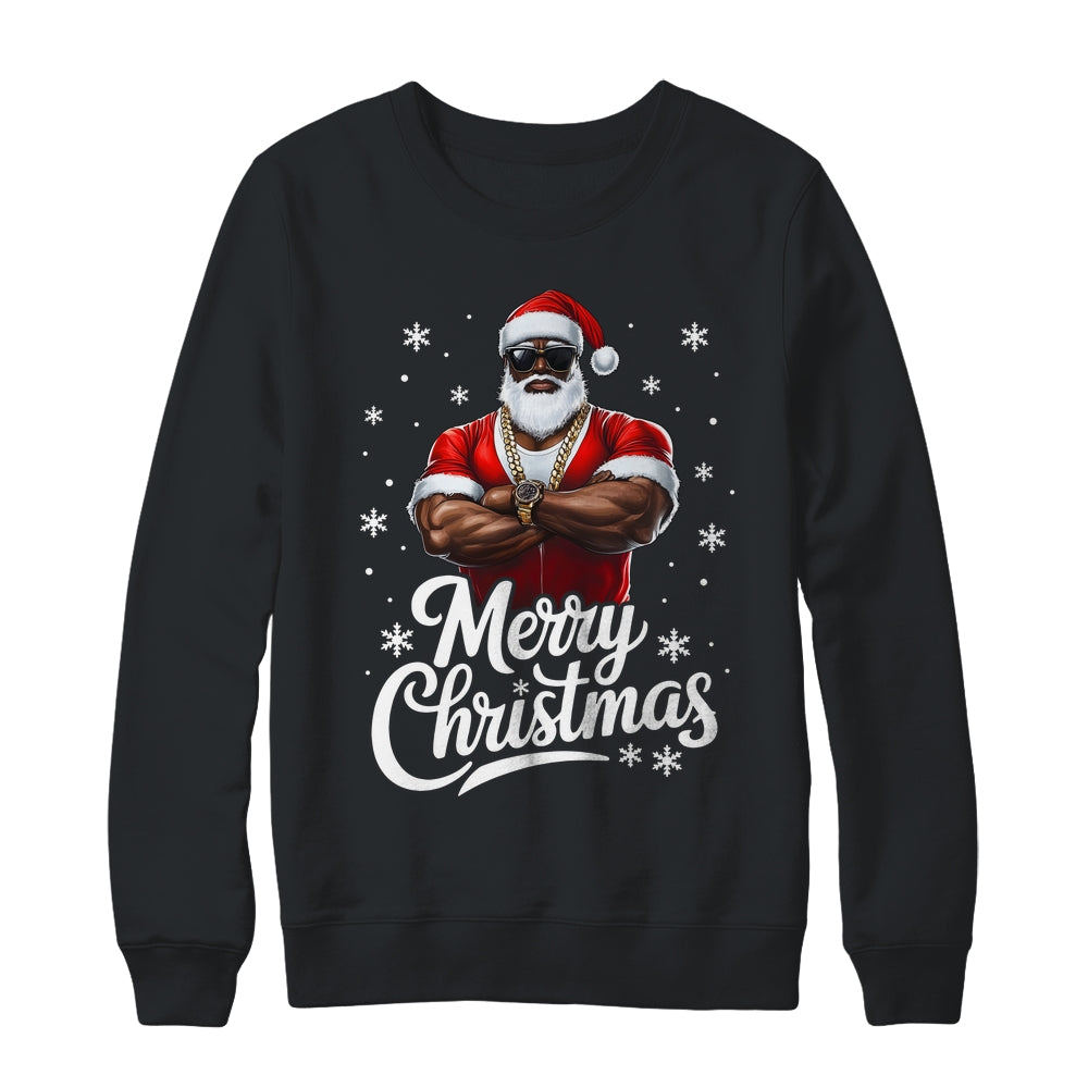African American Santa Christmas Cool Afro Black Men Shirt & Sweatshirt | siriusteestore