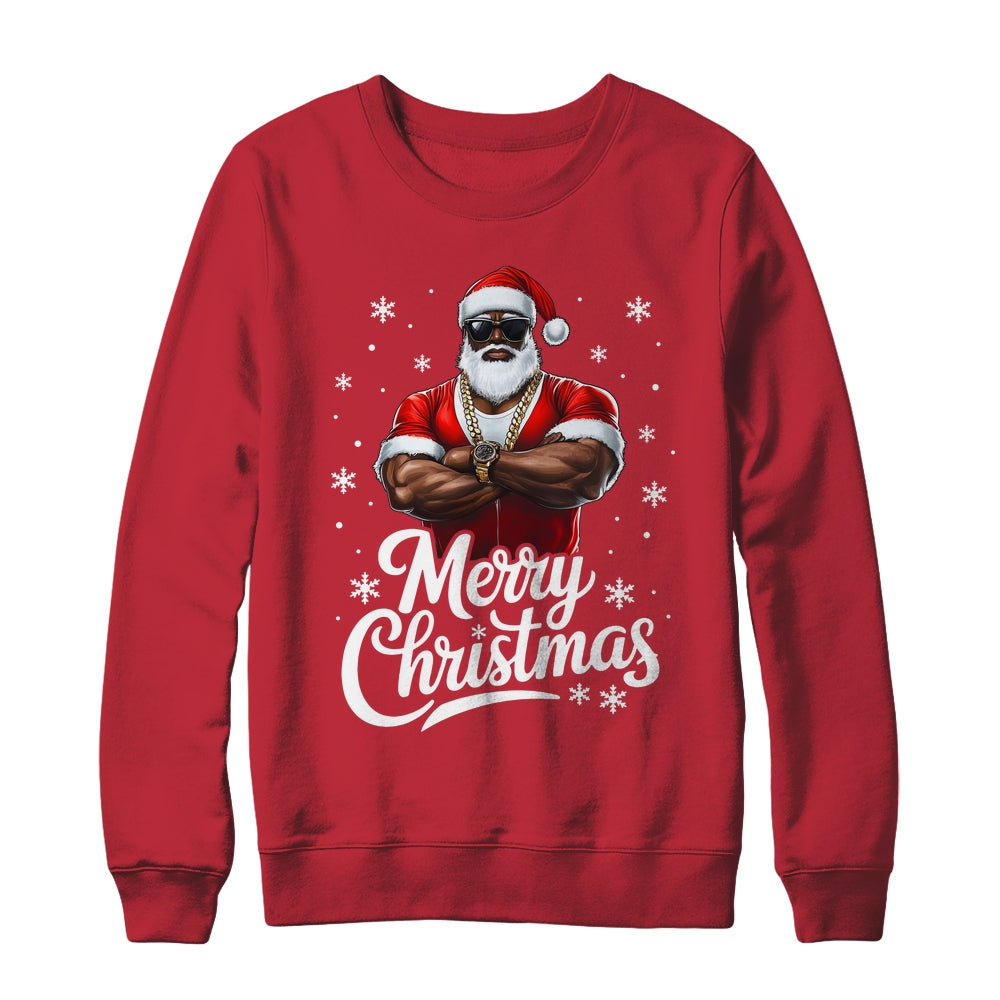 African American Santa Christmas Cool Afro Black Men Shirt & Sweatshirt | siriusteestore