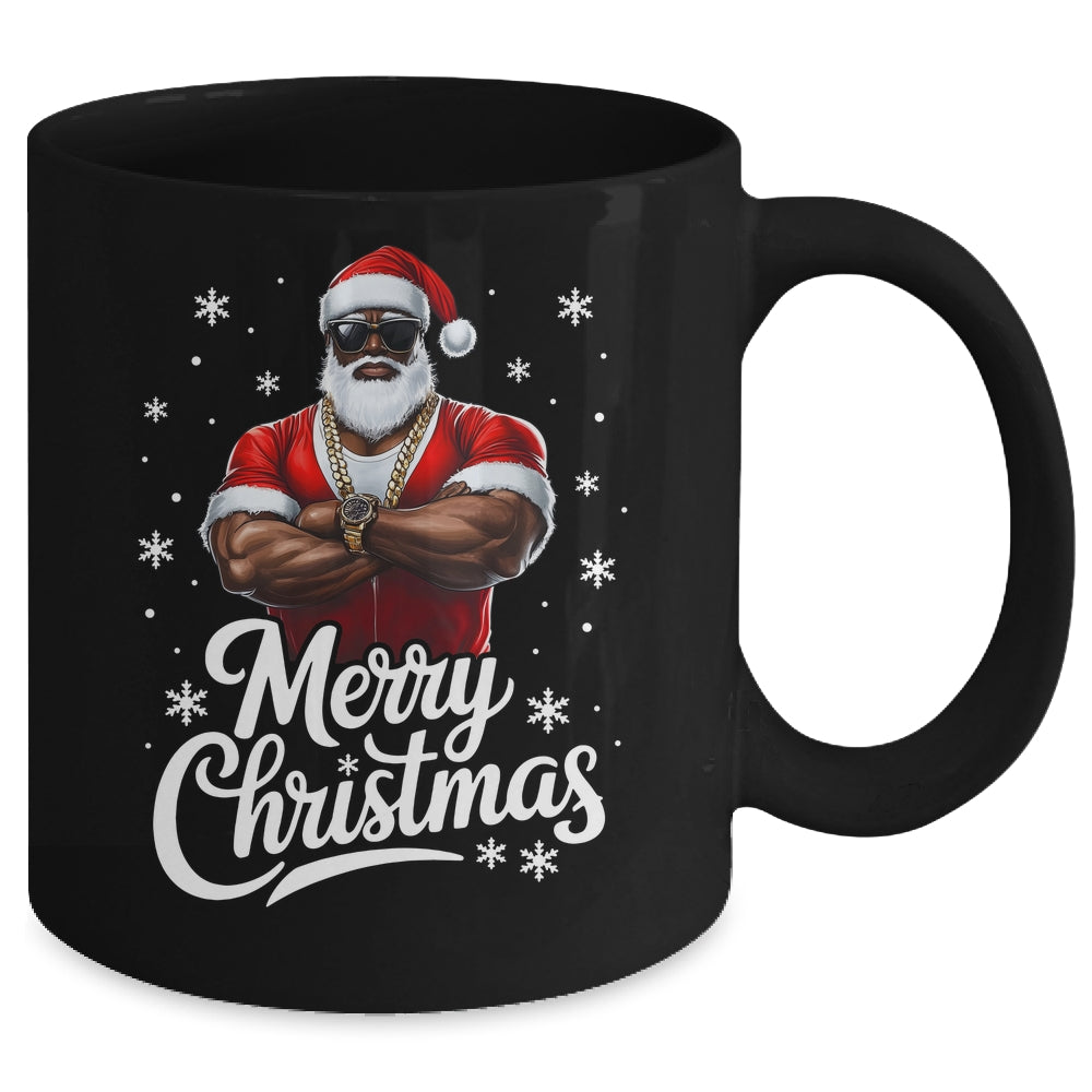 African American Santa Christmas Cool Afro Black Men Mug | siriusteestore