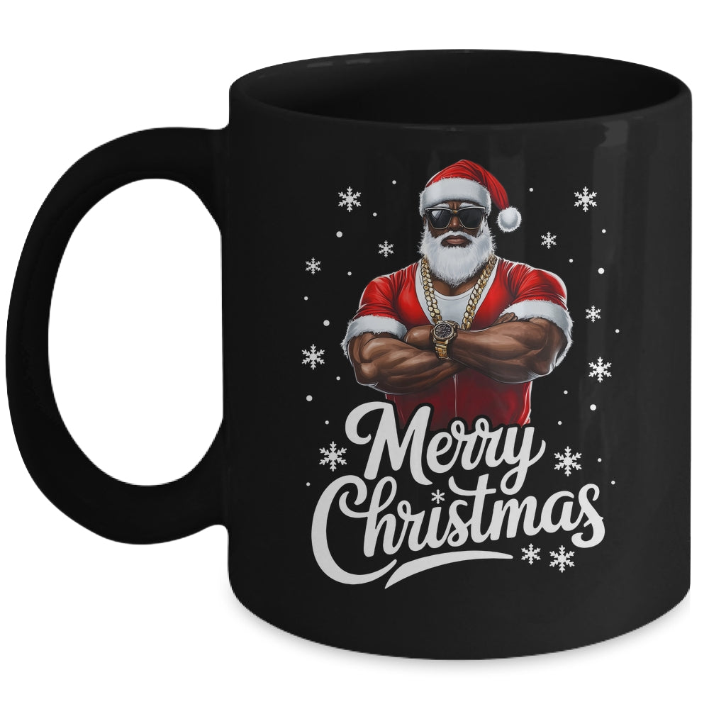 African American Santa Christmas Cool Afro Black Men Mug | siriusteestore