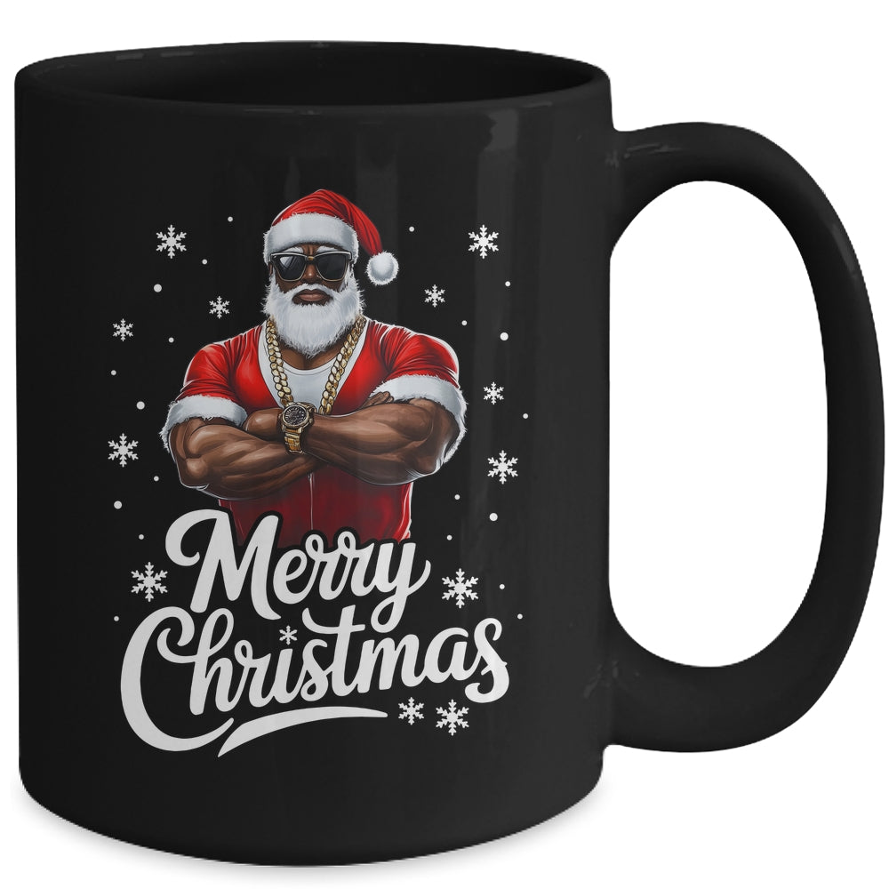 African American Santa Christmas Cool Afro Black Men Mug | siriusteestore