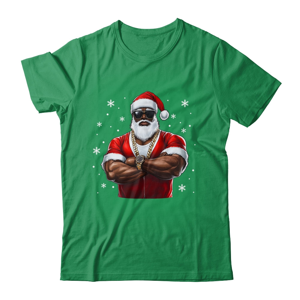 African American Santa Christmas Cool Afro Black X-Mas Shirt & Sweatshirt | siriusteestore