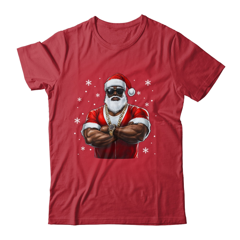 African American Santa Christmas Cool Afro Black X-Mas Shirt & Sweatshirt | siriusteestore
