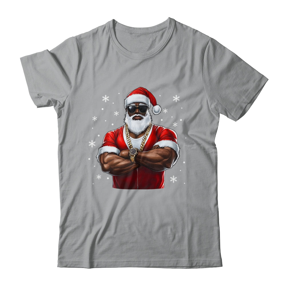 African American Santa Christmas Cool Afro Black X-Mas Shirt & Sweatshirt | siriusteestore