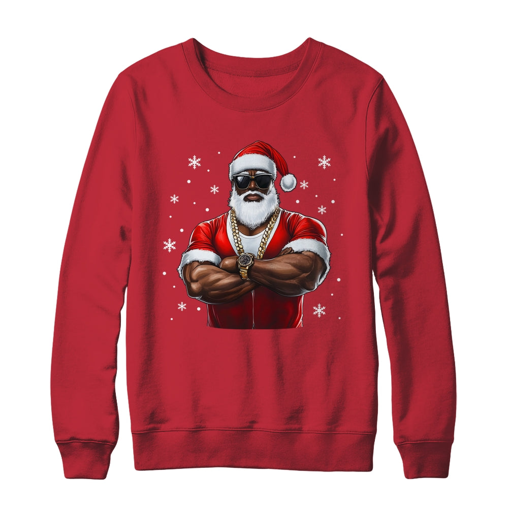 African American Santa Christmas Cool Afro Black X-Mas Shirt & Sweatshirt | siriusteestore