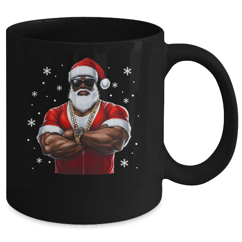 African American Santa Christmas Cool Afro Black X-Mas Mug | siriusteestore