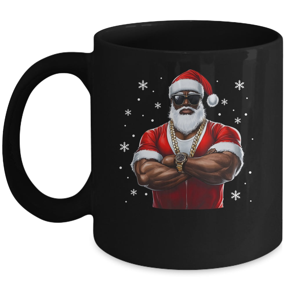 African American Santa Christmas Cool Afro Black X-Mas Mug | siriusteestore