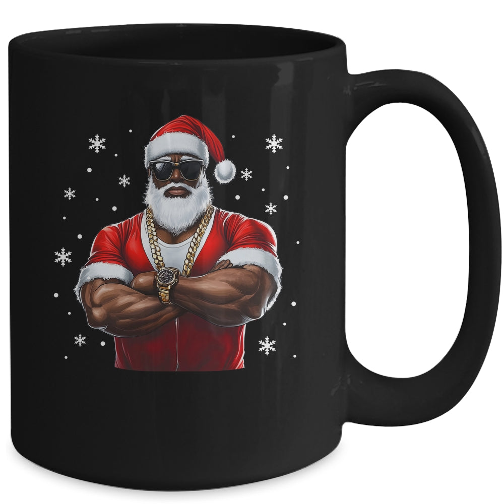 African American Santa Christmas Cool Afro Black X-Mas Mug | siriusteestore