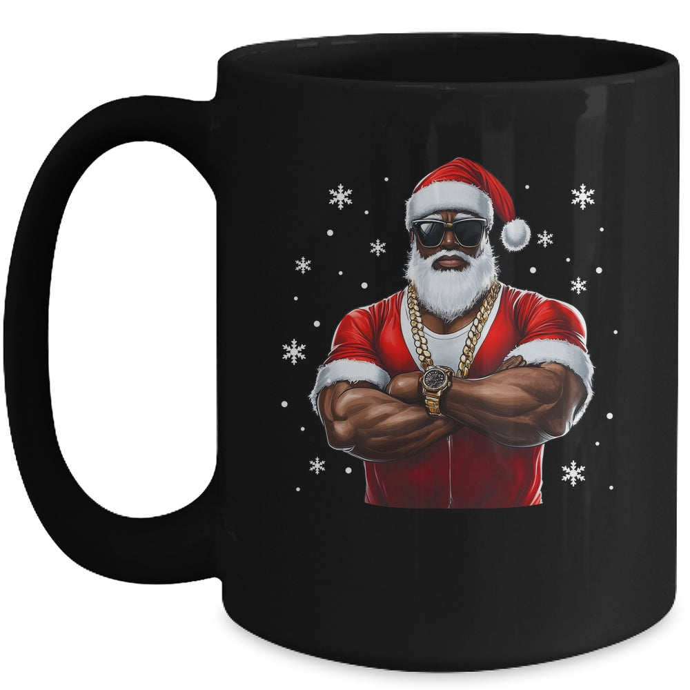African American Santa Christmas Cool Afro Black X-Mas Mug | siriusteestore