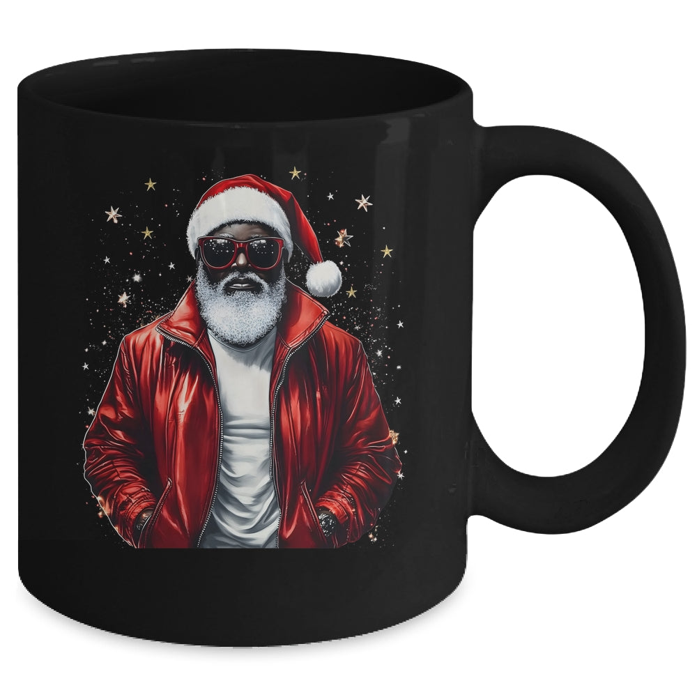 African American Santa Christmas Cool Black X-Mas Men Mug | siriusteestore
