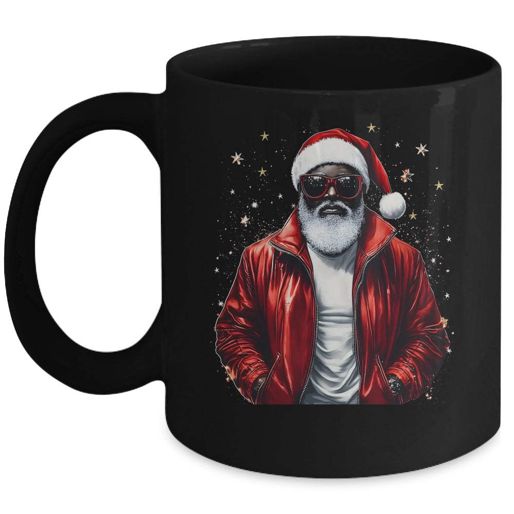 African American Santa Christmas Cool Black X-Mas Men Mug | siriusteestore