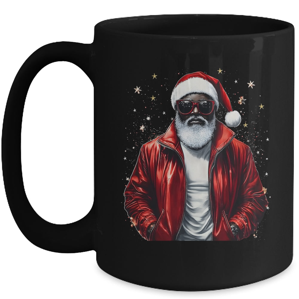 African American Santa Christmas Cool Black X-Mas Men Mug | siriusteestore