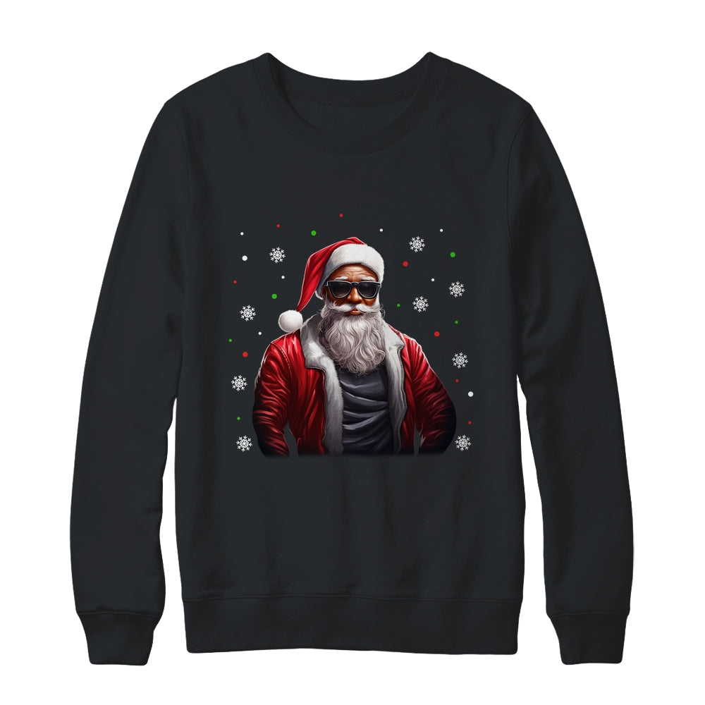 African American Santa Christmas For Men Cool Black Shirt & Sweatshirt | siriusteestore