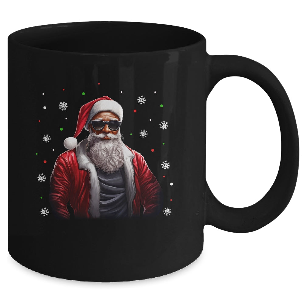 African American Santa Christmas For Men Cool Black Mug | siriusteestore