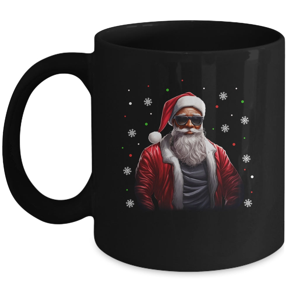 African American Santa Christmas For Men Cool Black Mug | siriusteestore