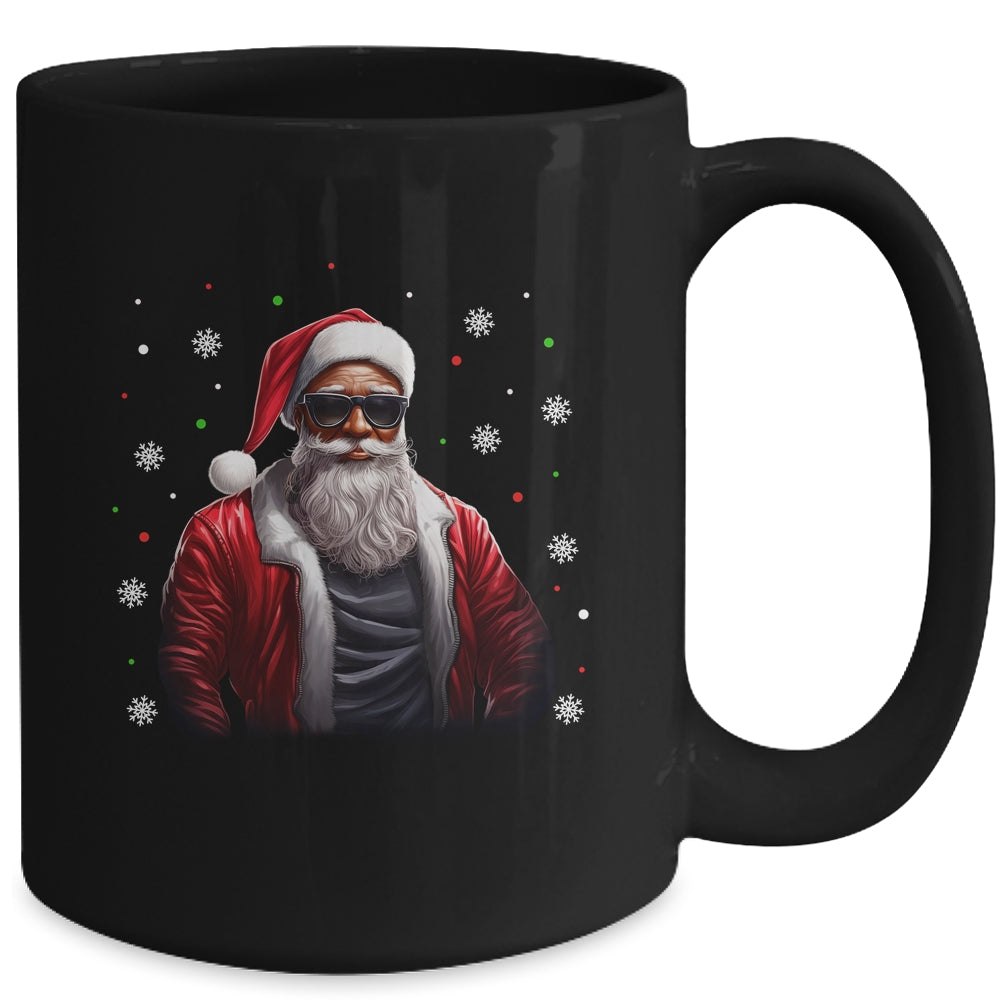 African American Santa Christmas For Men Cool Black Mug | siriusteestore