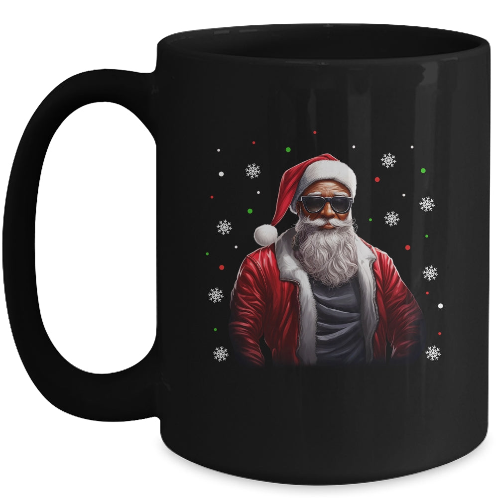 African American Santa Christmas For Men Cool Black Mug | siriusteestore