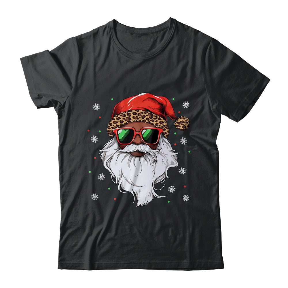 African American Santa Claus Black Christmas Leopard Xmas Shirt & Sweatshirt | siriusteestore