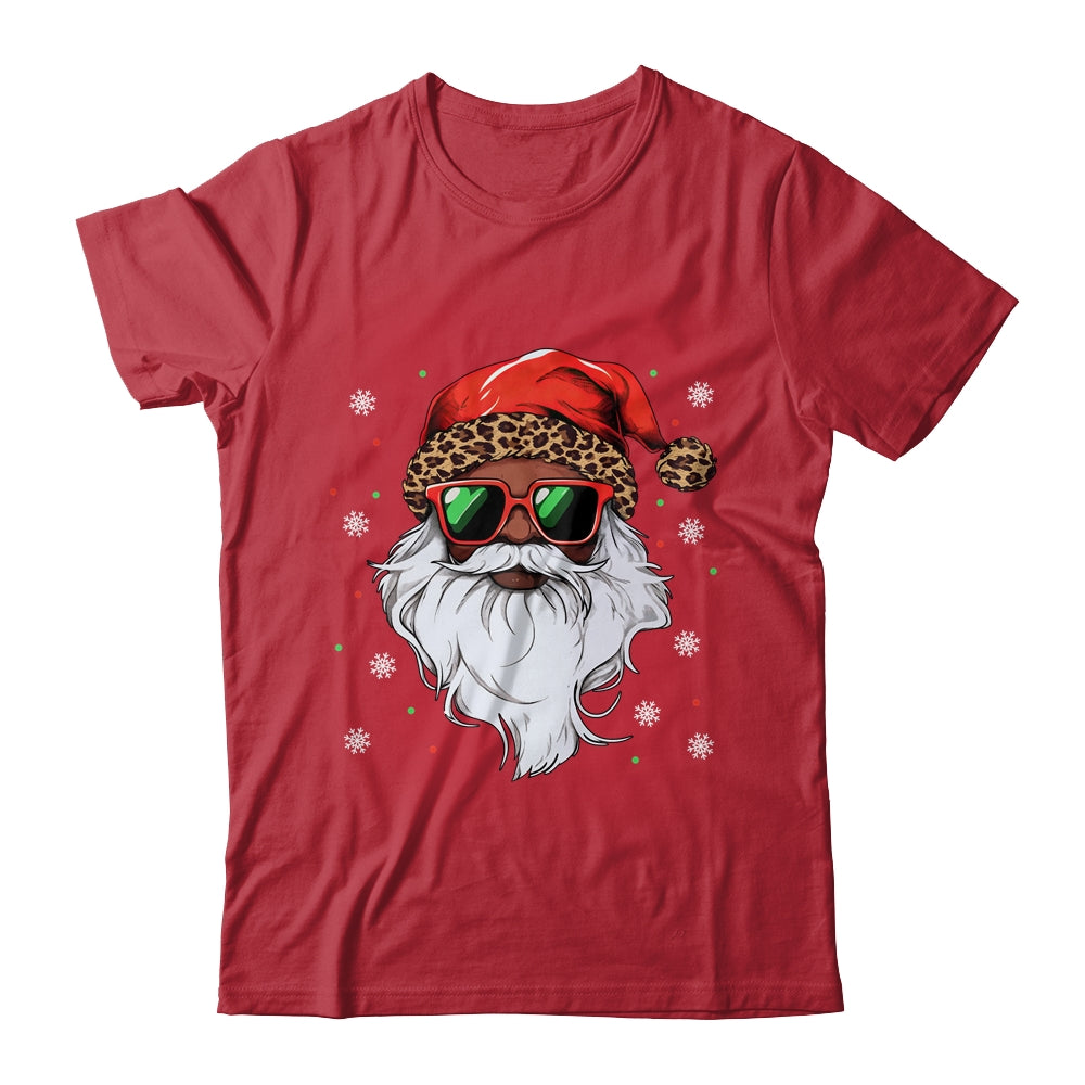 African American Santa Claus Black Christmas Leopard Xmas Shirt & Sweatshirt | siriusteestore