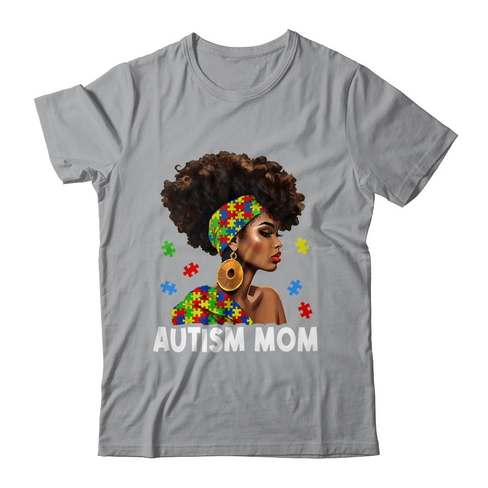 African Black Autism Mom Afro Mother Autism Awareness Mama Shirt & Tank Top | siriusteestore