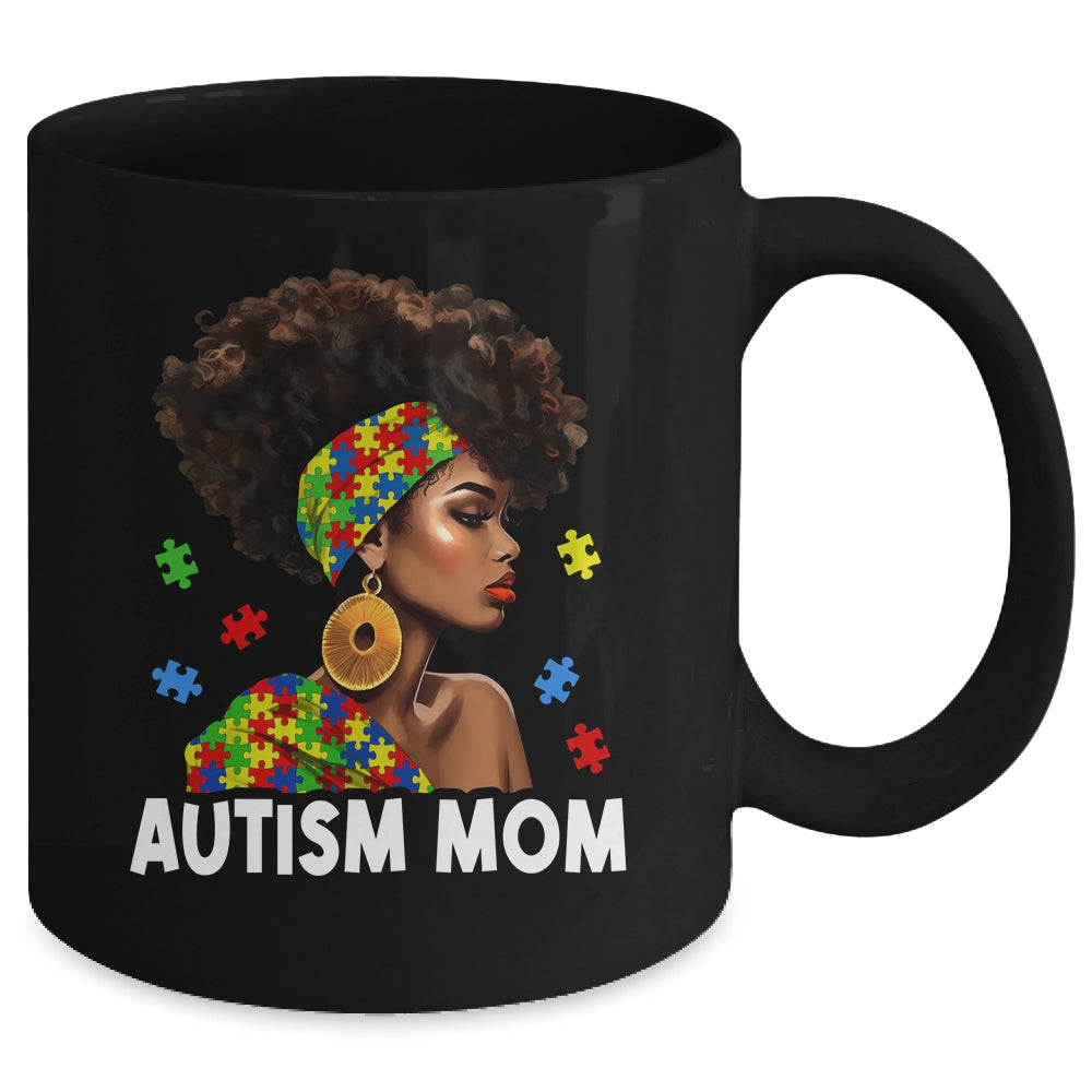African Black Autism Mom Afro Mother Autism Awareness Mama Mug | siriusteestore
