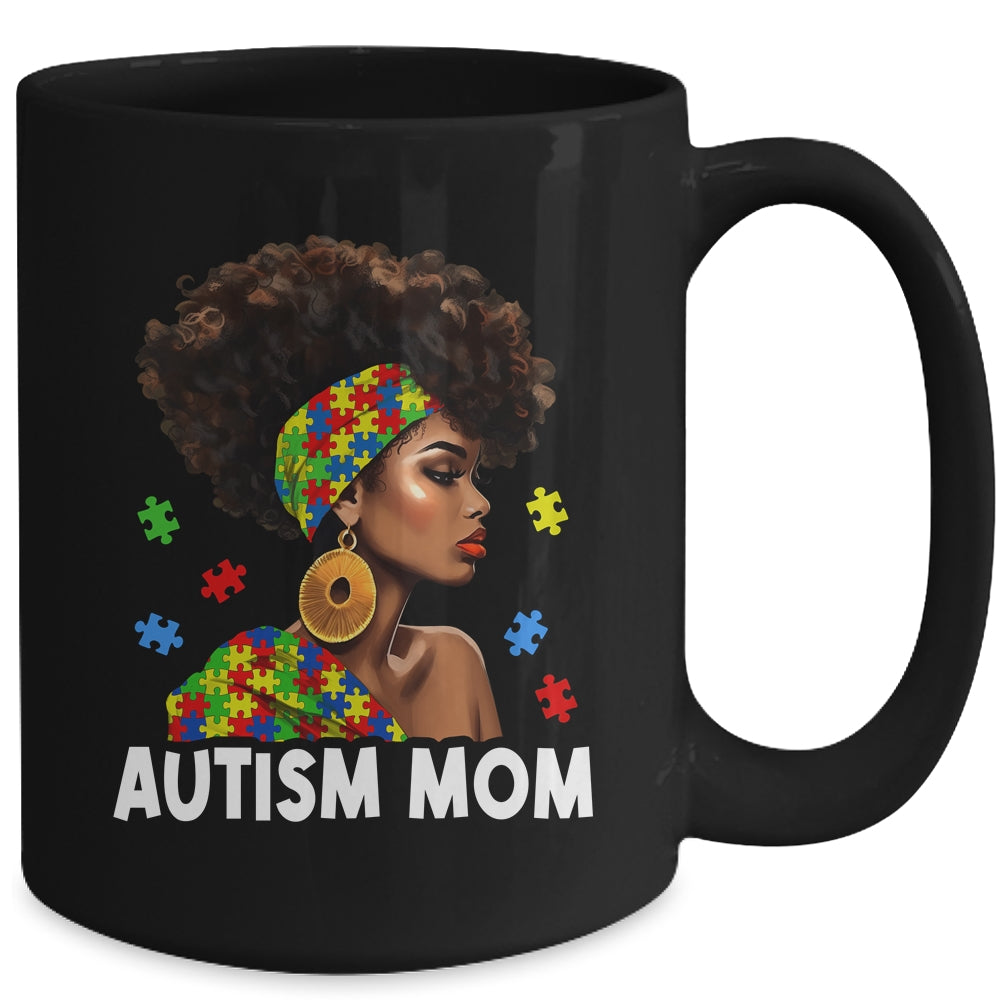 African Black Autism Mom Afro Mother Autism Awareness Mama Mug | siriusteestore