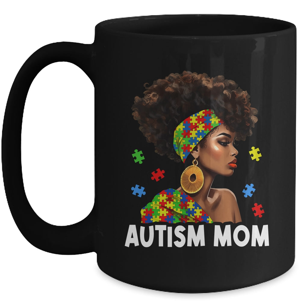 African Black Autism Mom Afro Mother Autism Awareness Mama Mug | siriusteestore