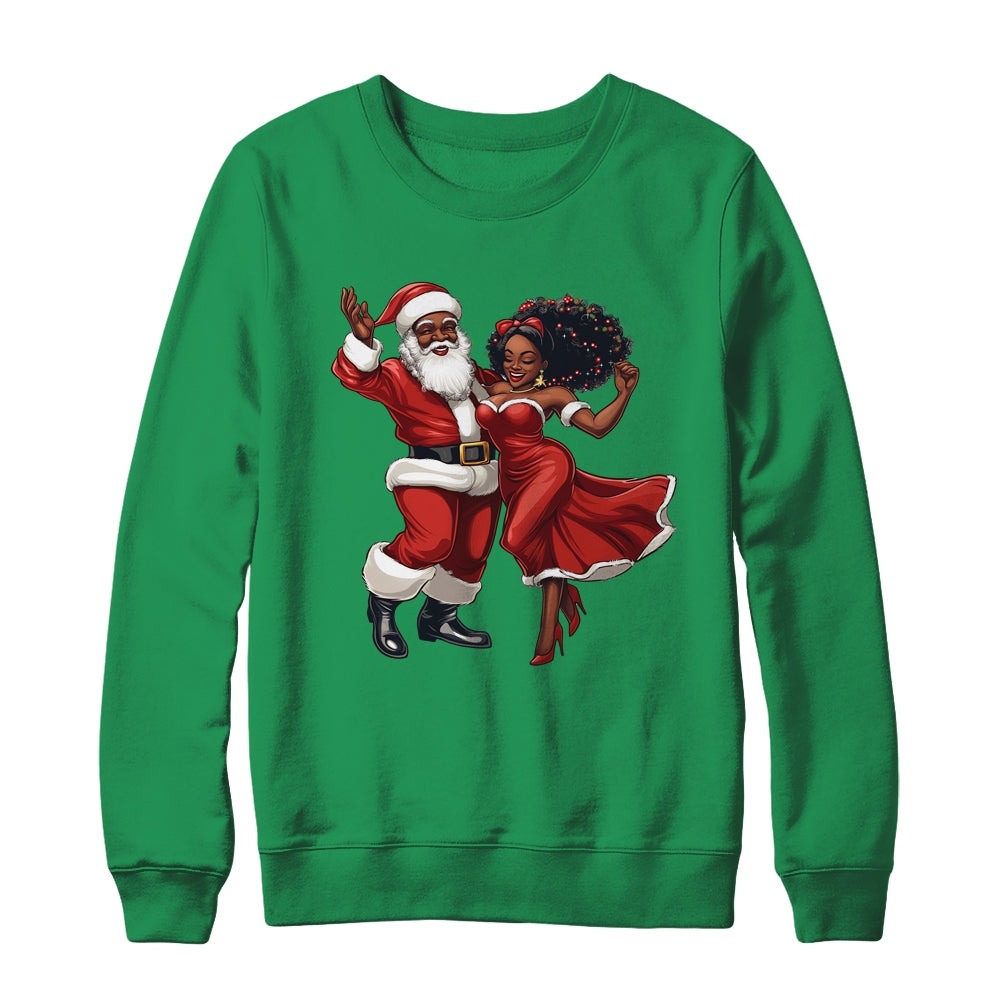 African Santa Mrs Claus Dancing African American Christmas Shirt & Sweatshirt | siriusteestore