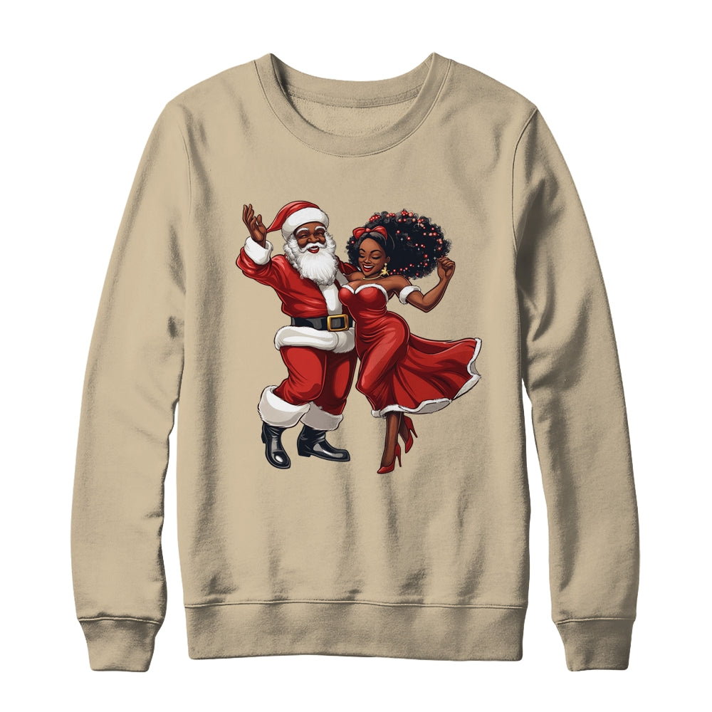 African Santa Mrs Claus Dancing African American Christmas Shirt & Sweatshirt | siriusteestore