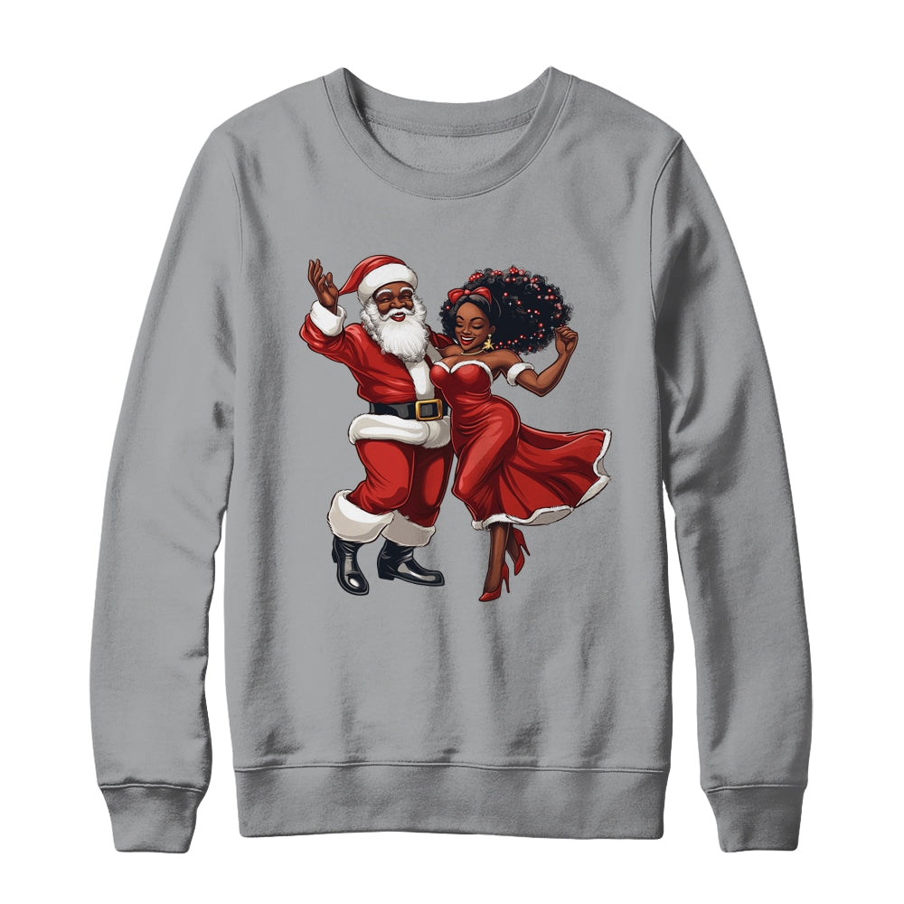 African Santa Mrs Claus Dancing African American Christmas Shirt & Sweatshirt | siriusteestore