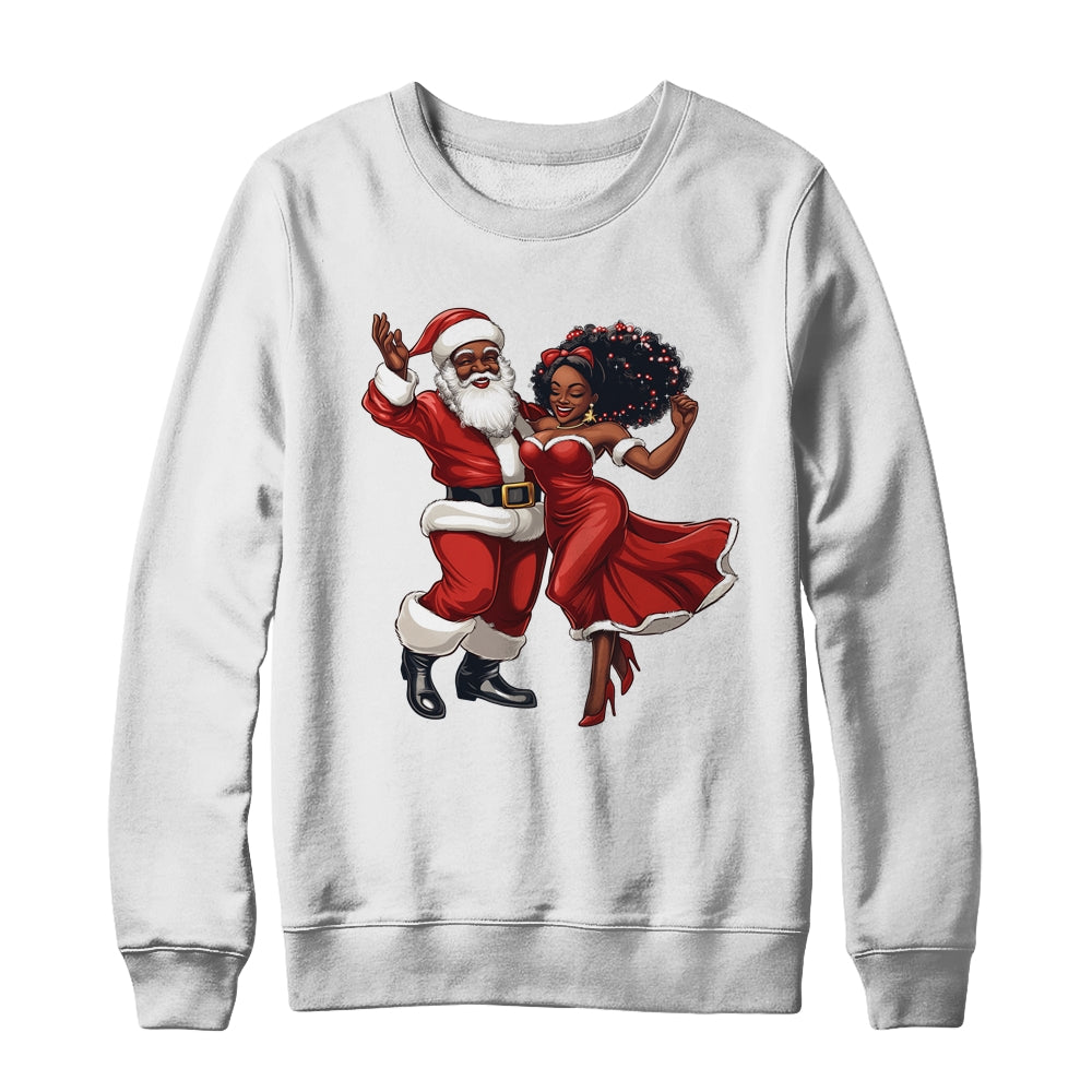 African Santa Mrs Claus Dancing African American Christmas Shirt & Sweatshirt | siriusteestore