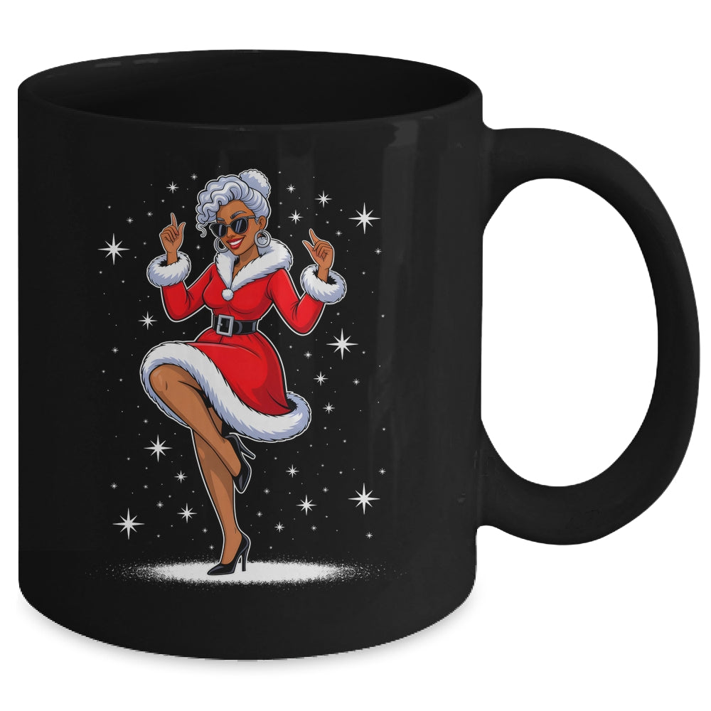 African Santa Wife Dancing African American Christmas Mug | siriusteestore