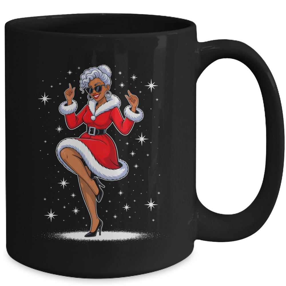 African Santa Wife Dancing African American Christmas Mug | siriusteestore