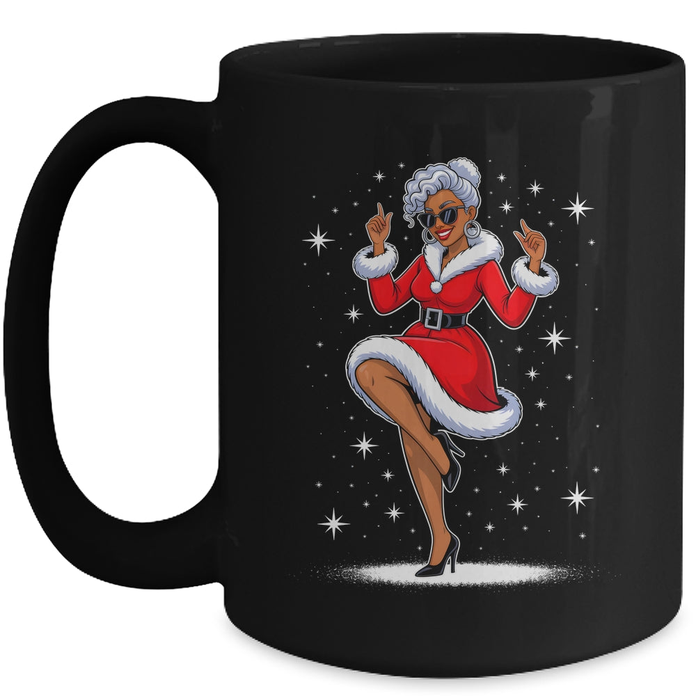 African Santa Wife Dancing African American Christmas Mug | siriusteestore