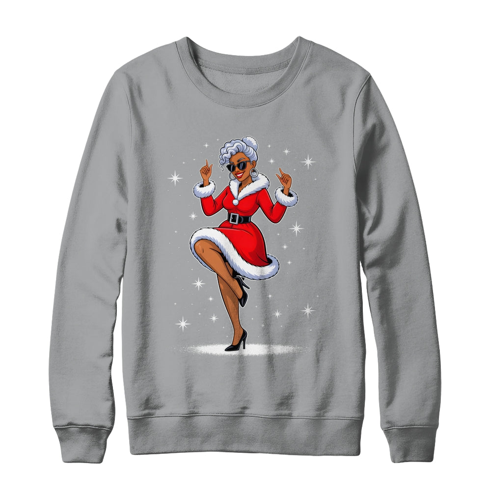 African Santa Wife Dancing African American Christmas Shirt & Sweatshirt | siriusteestore