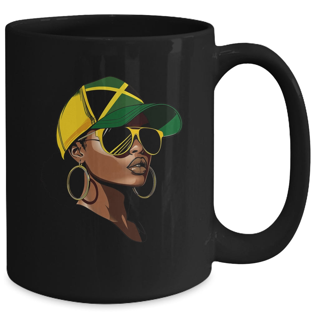 Afro Girl Patriotic Jamaica Flag Jamaica Independence Day Mug | siriusteestore