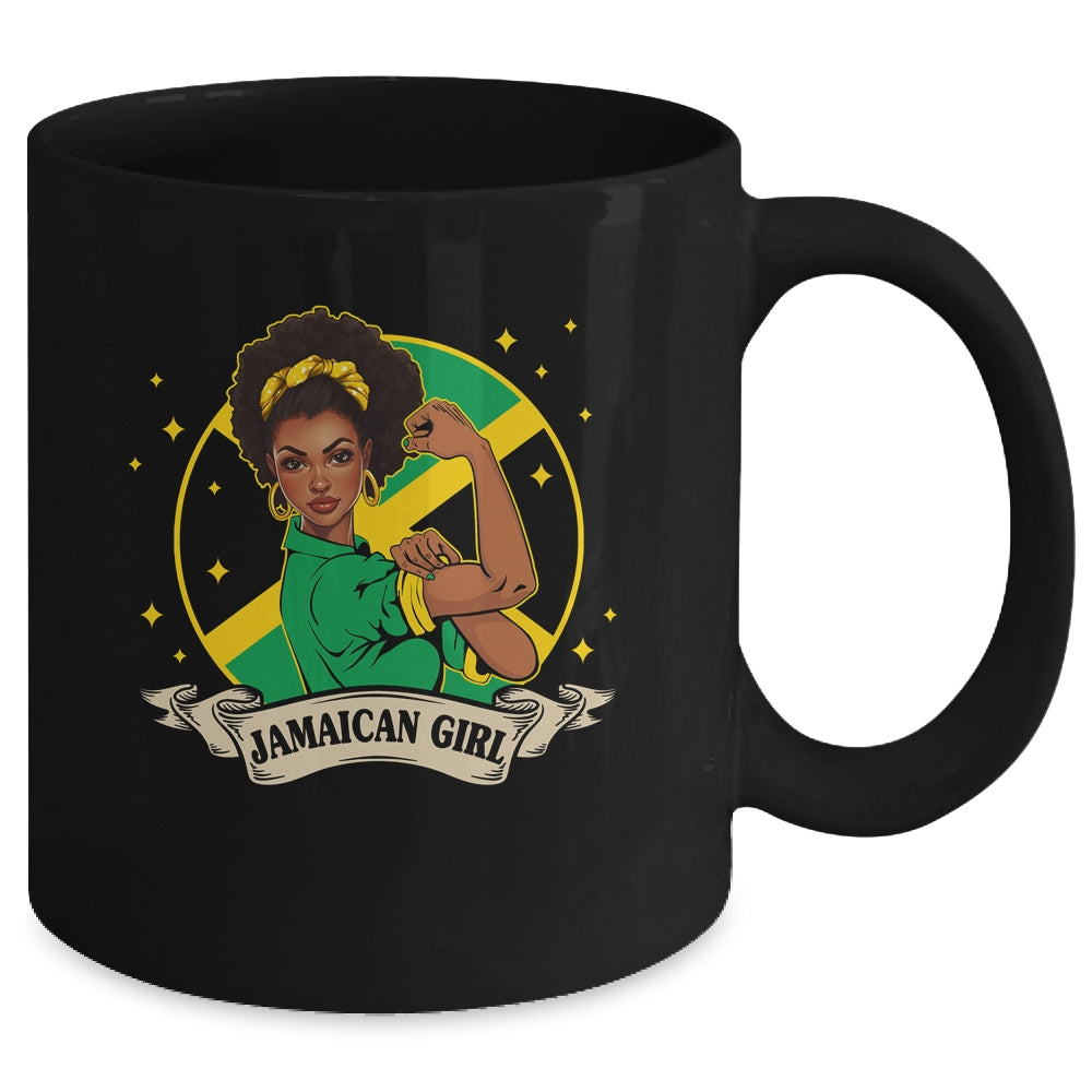 Afro Hair Jamaican Flag Jamaica Black Melanin Women Mug | siriusteestore