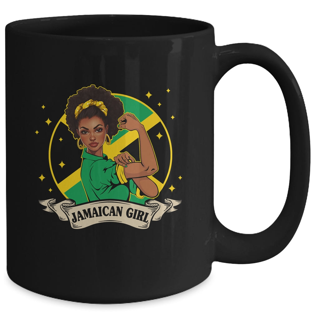 Afro Hair Jamaican Flag Jamaica Black Melanin Women Mug | siriusteestore