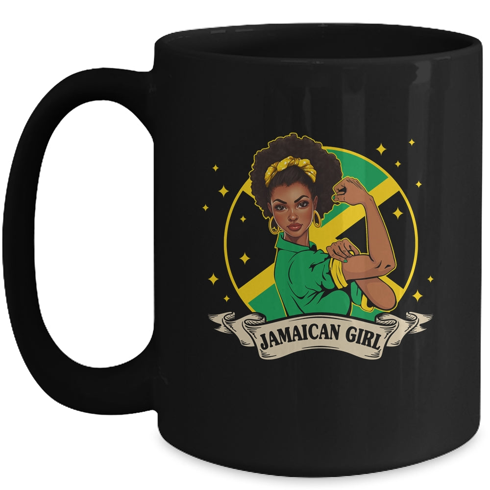 Afro Hair Jamaican Flag Jamaica Black Melanin Women Mug | siriusteestore