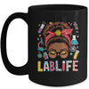 Afro Messy Bun Laboratory Life Lab Week 2025 Lab Technician Mug | siriusteestore