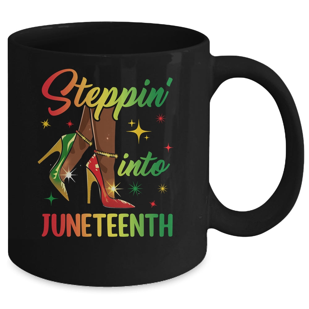 Afro Woman High Heels Black Girl Stepping Into Juneteenth Mug | siriusteestore