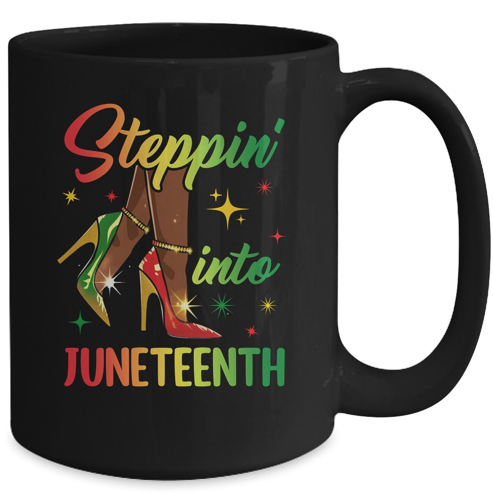 Afro Woman High Heels Black Girl Stepping Into Juneteenth Mug | siriusteestore