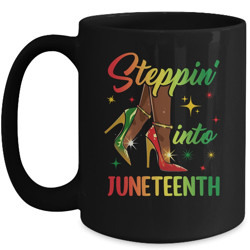 Afro Woman High Heels Black Girl Stepping Into Juneteenth Mug | siriusteestore