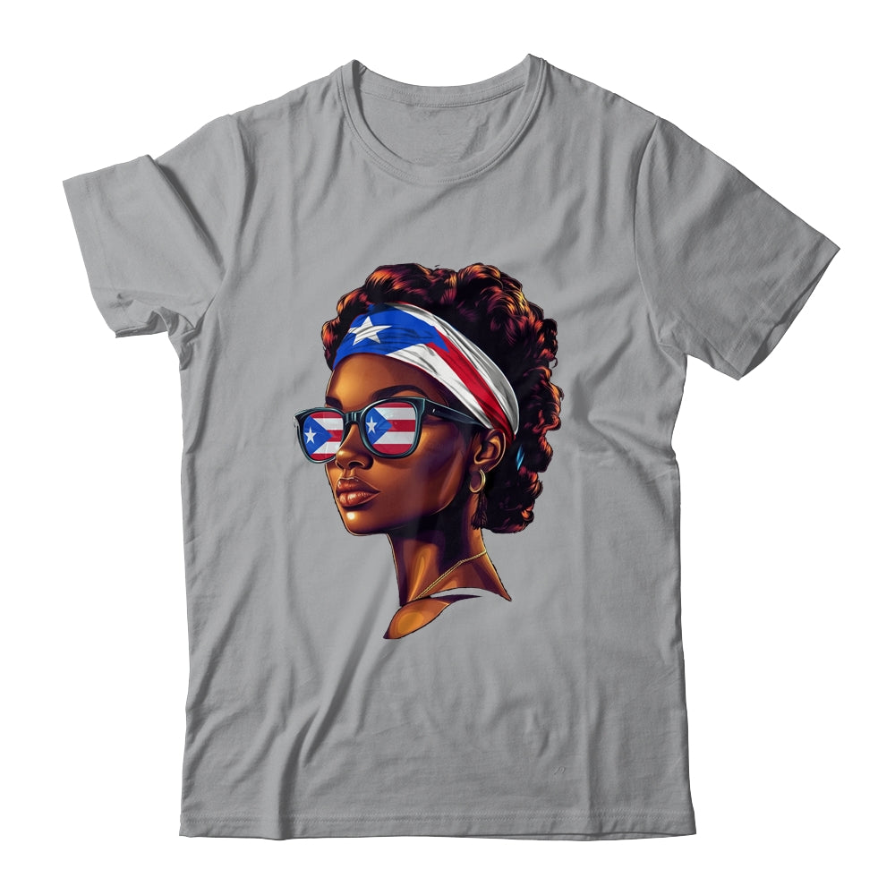 Afro Women Boricua Latina Puerto Rican Flag Sunglasses Shirt & Tank Top | siriusteestore