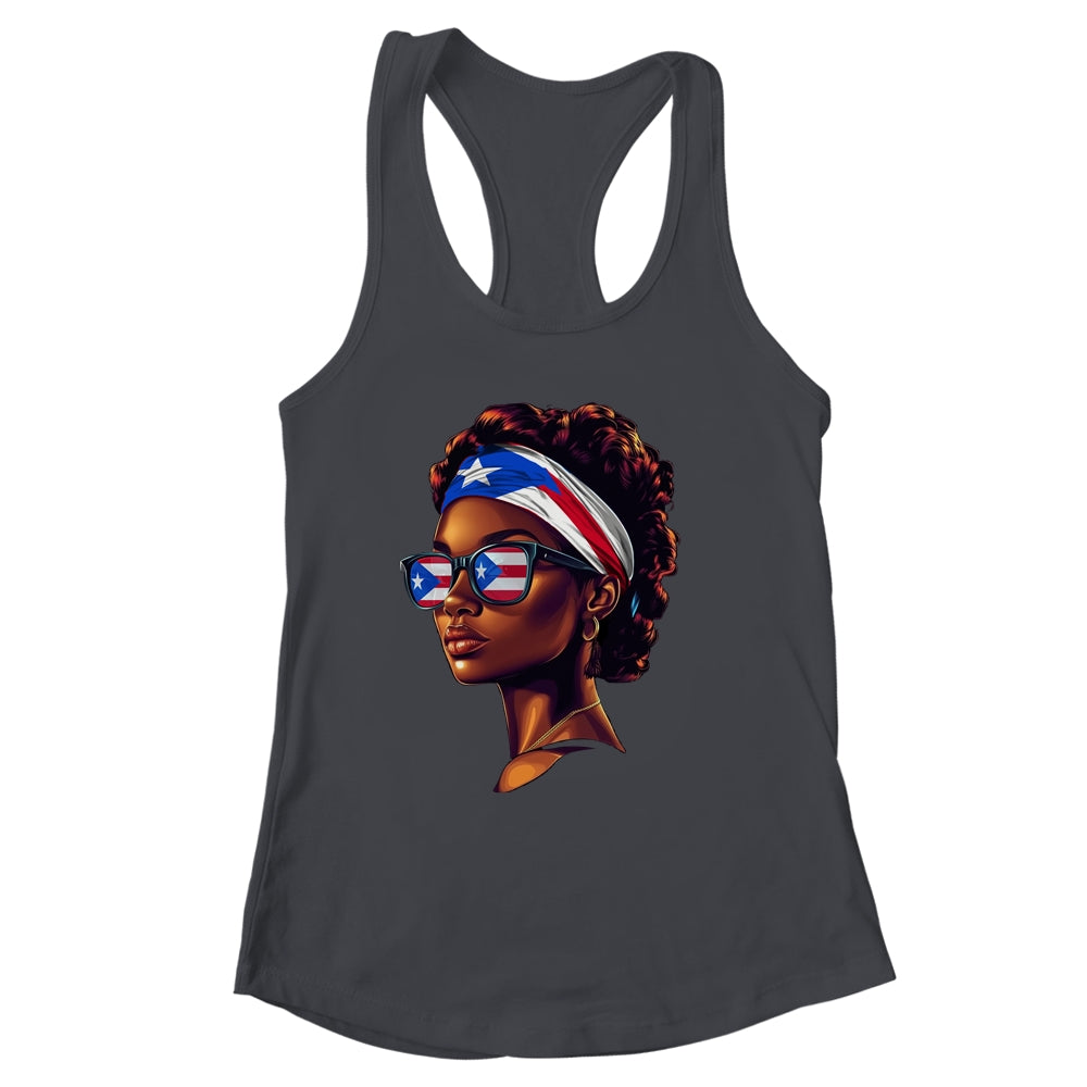 Afro Women Boricua Latina Puerto Rican Flag Sunglasses Shirt & Tank Top | siriusteestore