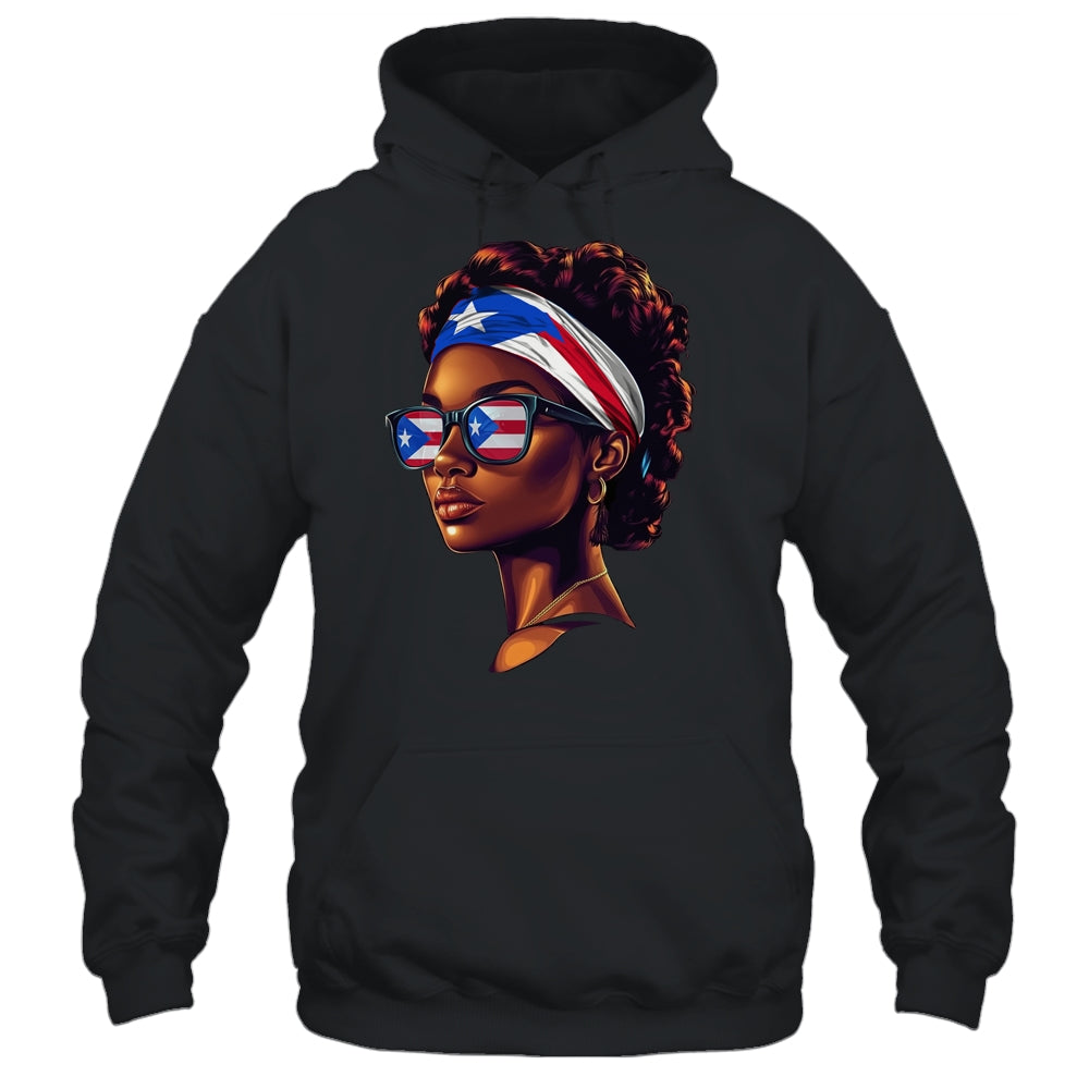Afro Women Boricua Latina Puerto Rican Flag Sunglasses Shirt & Tank Top | siriusteestore
