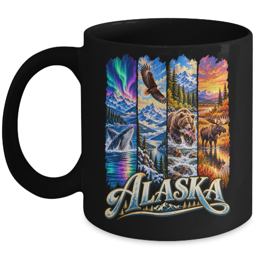 Alaska Adventure Nature Wildlife Bear Hiking Moose Travel Mug | siriusteestore