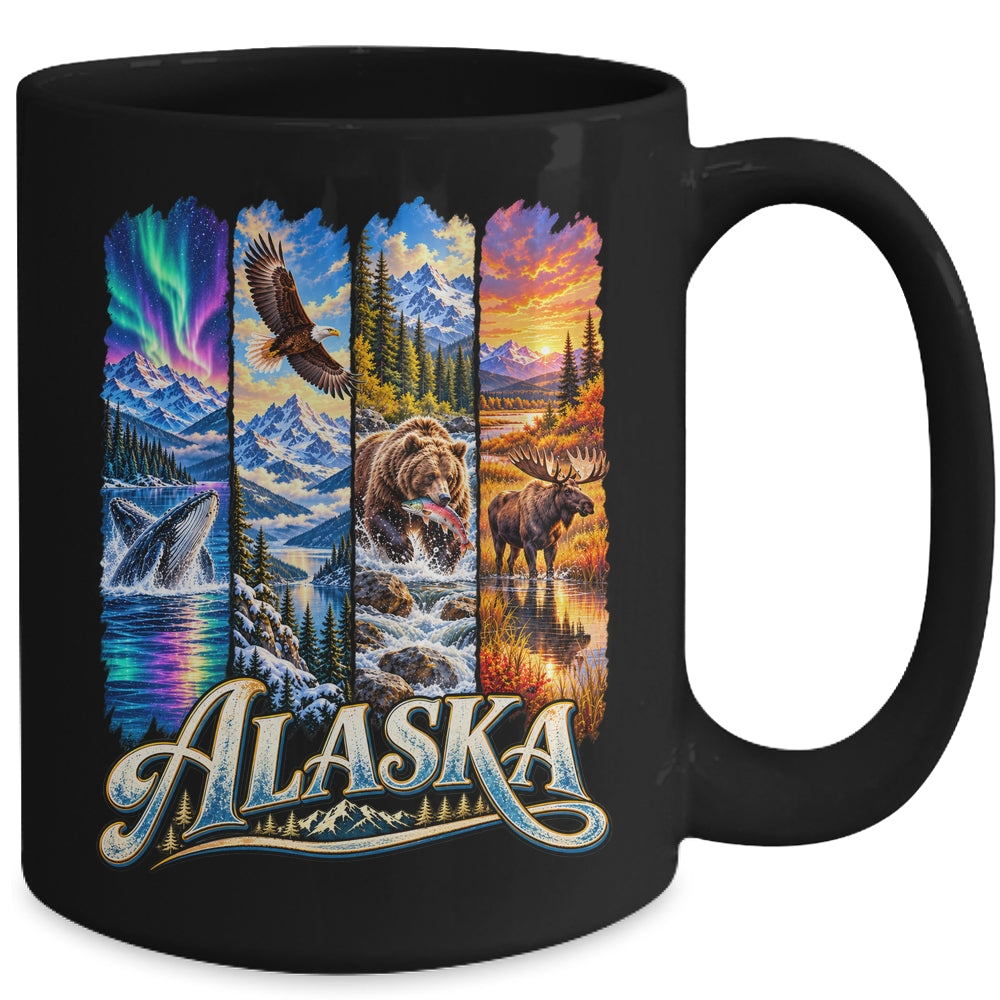 Alaska Adventure Nature Wildlife Bear Hiking Moose Travel Mug | siriusteestore