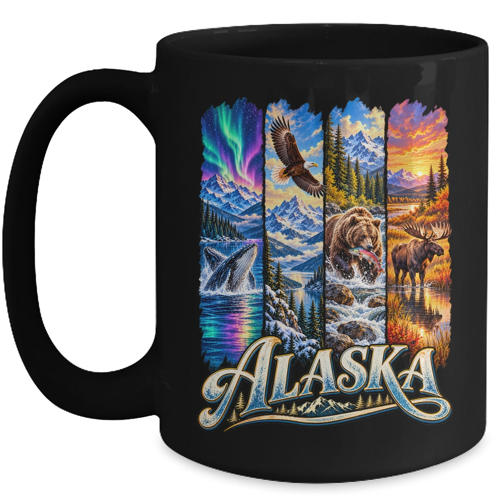 Alaska Adventure Nature Wildlife Bear Hiking Moose Travel Mug | siriusteestore